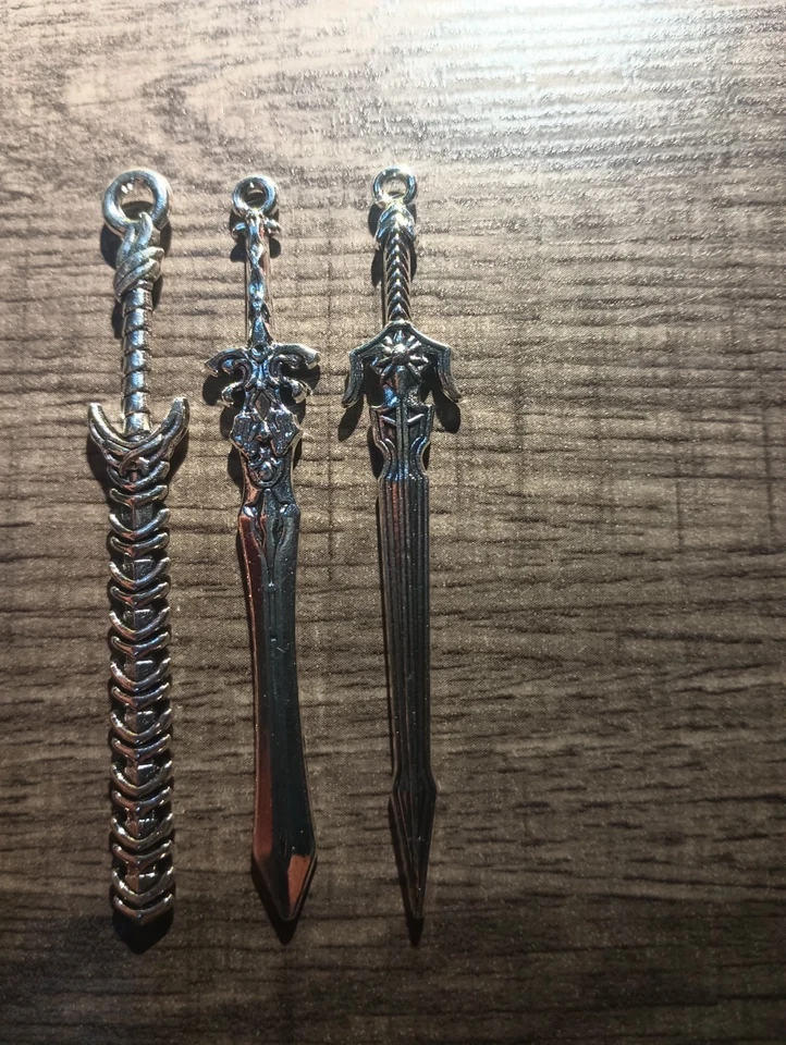 Lote De 3 Colgantes Collar Espada Acero Inoxidable Dije Joyería Artesanía S Foto 4 de 4