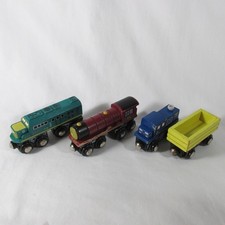 Imaginarium Wooden Train 4 pc Lot Engines Cargo Pieces