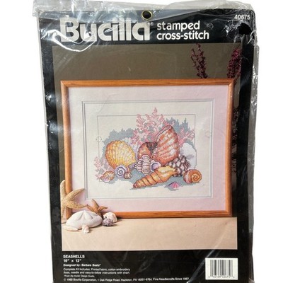 Buciila Stamped Cross Stitch Kit Seashells 16''x12'' Barbara Baatz' 40675 NEW 1992