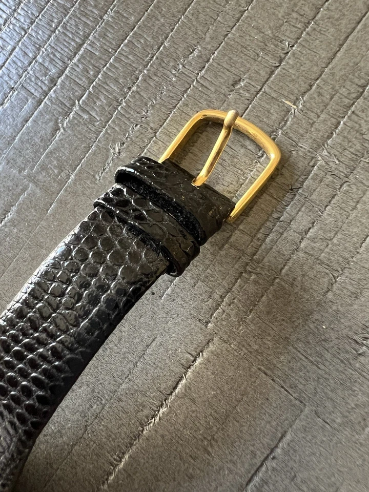 复古宝路华芝加哥公牛队手表带黑色皮革表带 - 小号 — 第 3/4 张图片