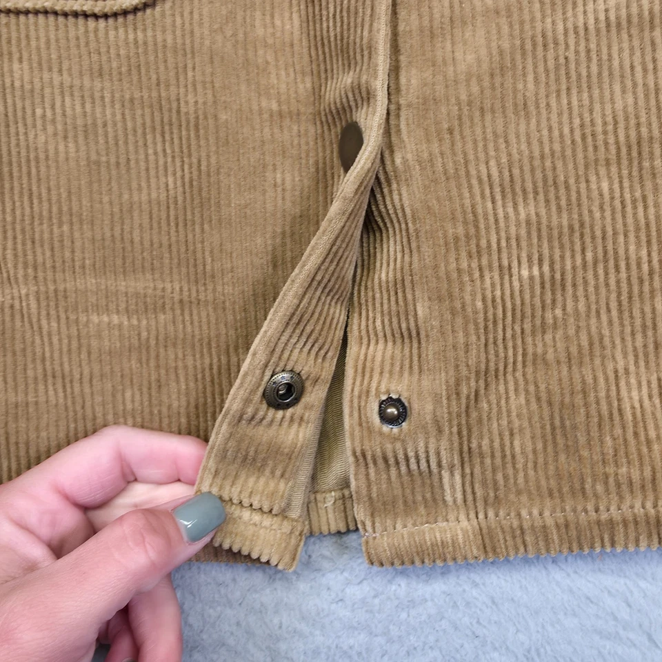 Аризона вельвет мини юбка подростков 1 коричневый кнопка спереди Y2K фестиваль ретро гламур - Изображение 3 из 4