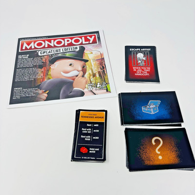 CHEATER'S EDITION MONOPOLY Replacement Pieces Instructions  Cards 2017
