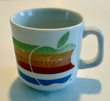 Apple Machintosh Computer Mug Vintage 80s Rainbow Logo Mac