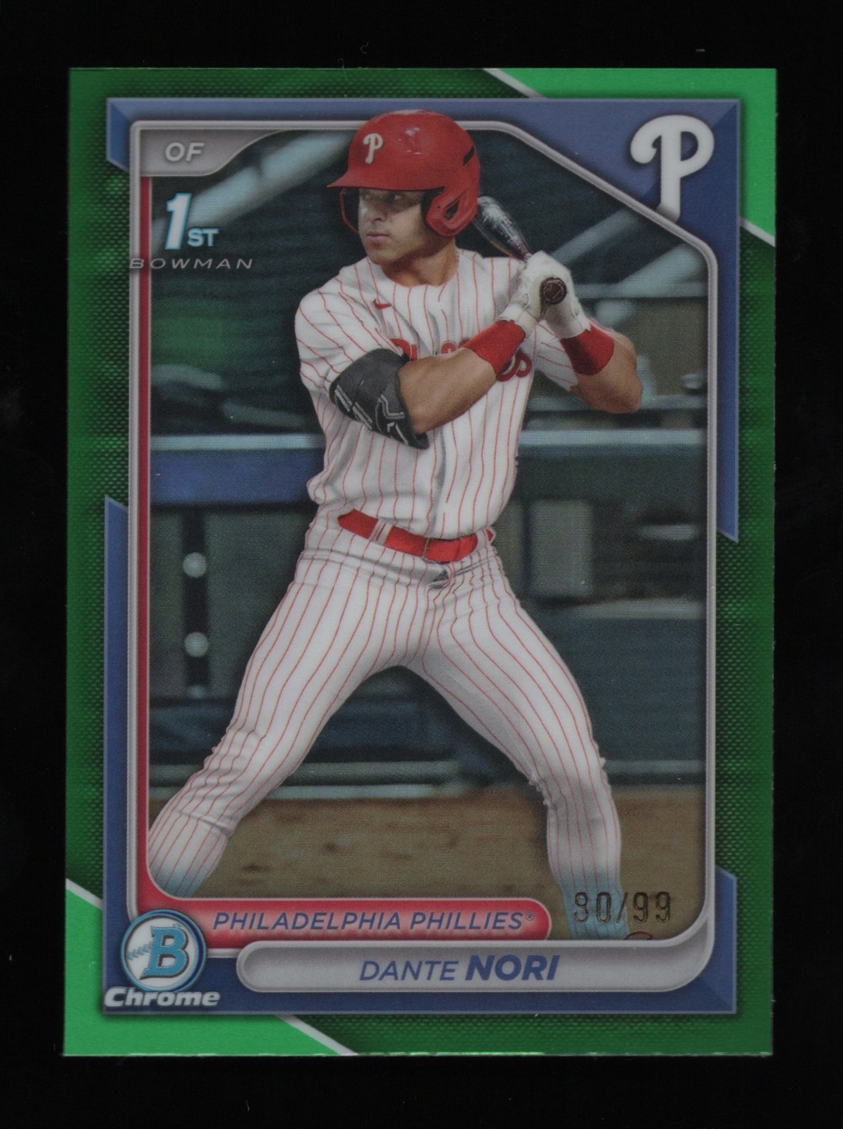 2024 Bowman Draft Chrome Dante Nori RC #BDC-16 Green Refractor /99 Phillies