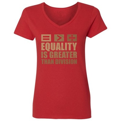 Equality Greater Than Division - Black History Month Ladies' V-Neck Tshirt