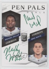 2018 Donruss Elite Pen Pals Duals Green Ink Michael Gallup Mike White Auto 0bt4