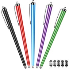 Long Stylus 5-Pack Capacitive Pen for Touchscreen, Universal Stylus Pens