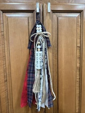 Handmade Fabric Hanging Decor Christmas Rustic Primitive Farmhouse 22 inches NEW