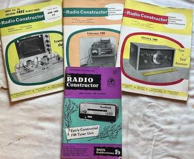 Job Lot Of 4 Radio Constructor Vintage 1960 & 1966 Magazines TV Audio Electronic