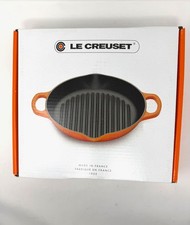 Le Creuset Signature Cast Iron 9.75 Inch Round Deep Grill Pan Signature Licorice