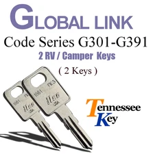 Global Link RV & Camper Lock keys / (2) Two Keys  / Series G301 - G391
