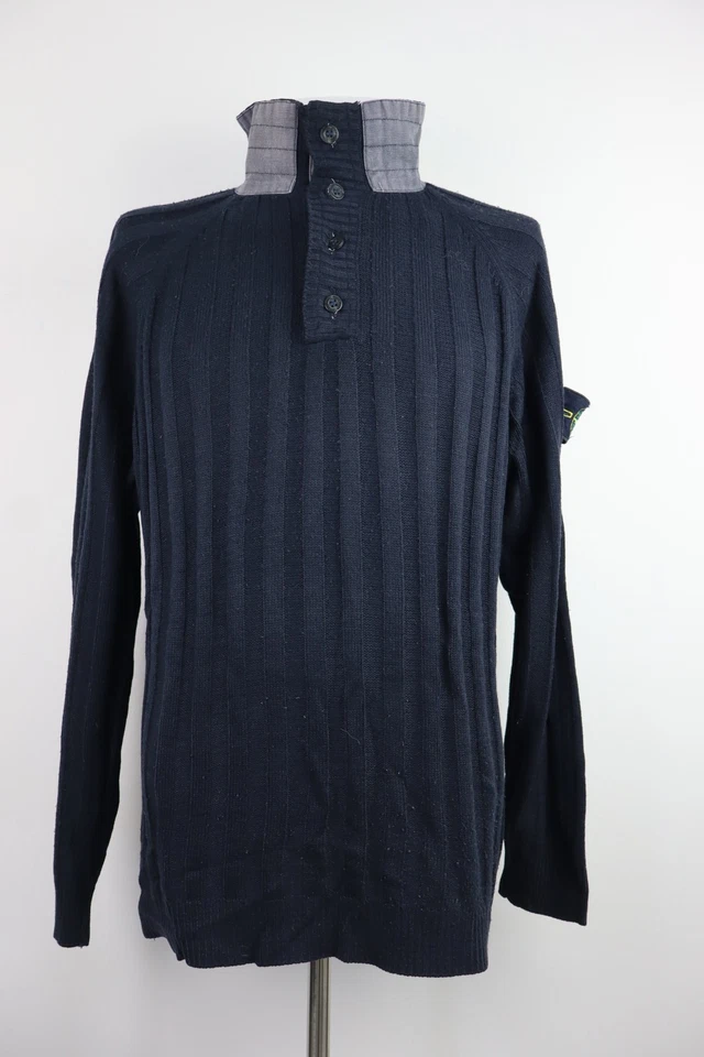 Stone Island Pull Homme Tg 2XL Sweater Man Casual Vintage Italie Laine Drapeau - Photo 1/4
