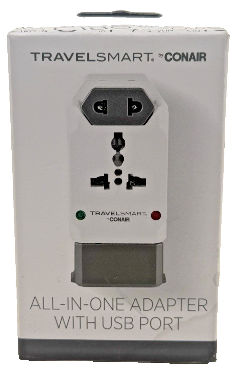 Travel Smart by Conair All-in-One Adapter With USB Port - 150 Countries