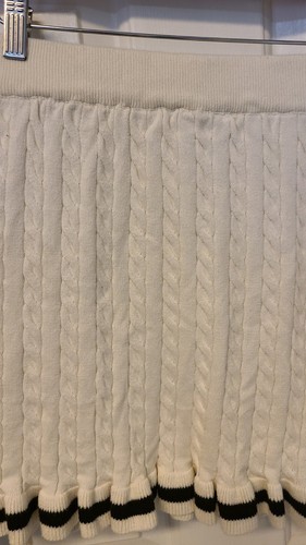 Willow & Wind Knit Ivory and Black Sweater Skirt Size Small Preppy White Lotus - Picture 4 of 9