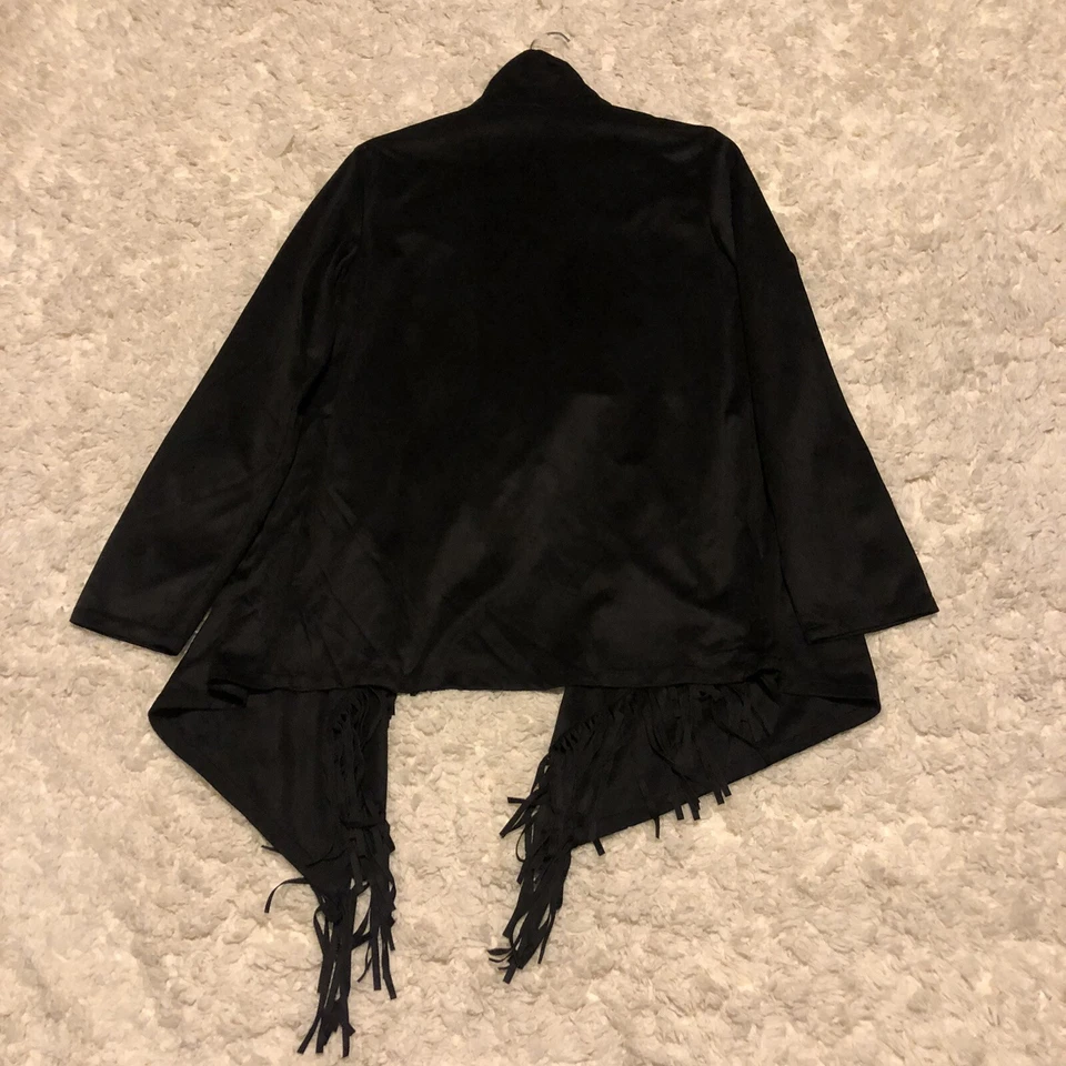 Cárdigan Suéter Wrangler Negro Para Mujer S Retro Flecos Vaquero Occidental Imitación Gamuza Foto 2 de 4