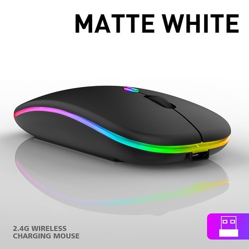 2.4GHz Bluetooth Wireless Optical Mouse USB Rechargeable RGB Mice PC Laptop - Picture 14 of 33
