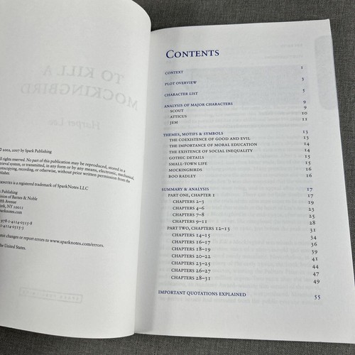 SPARK NOTES ~ To Kill a Mockingbird by Harper Lee & Crucible by Arthur Miller - Picture 10 of 11
