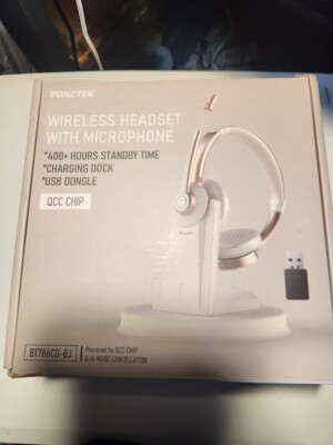 vonztek wireless headset with mic BT86CD-BJ Rose Gold/Champagne usb Dongle