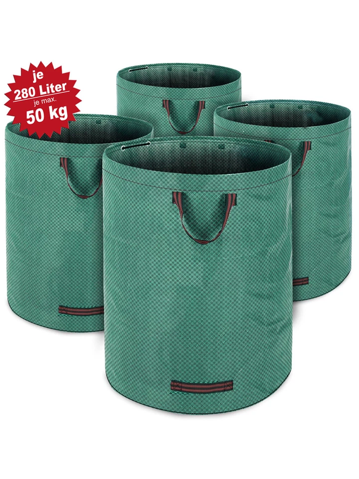 Gartenabfallsack Rasensack Laubsack 4x280L Belastbarkeit 50kg Garten Gartensack - Bild 3 von 4