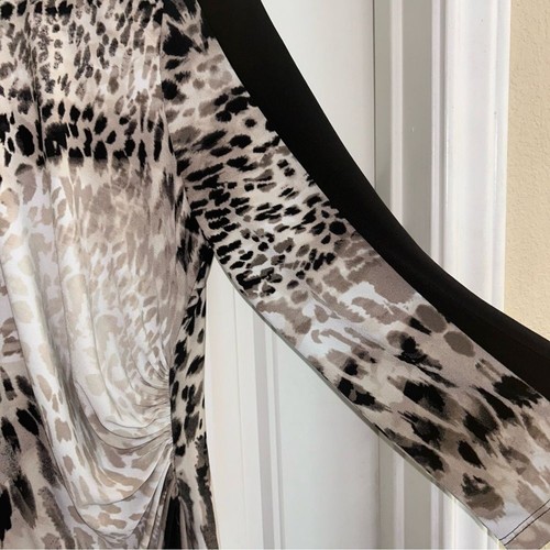 Chicos animal print side ruched dress women M - Picture 5 of 12