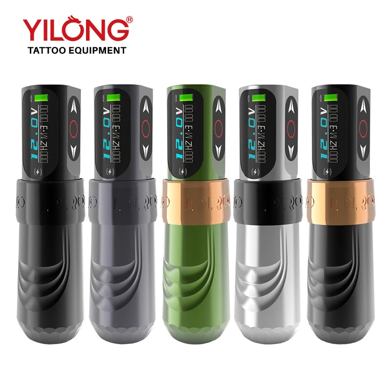 YILONG PRO Wireless Tattoo Machine Gun Professional Pen w/4.0mm Stroke+2 Battery image 1