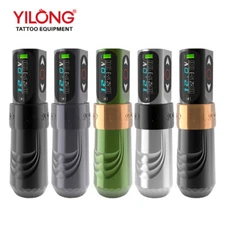 YILONG PRO Wireless Tattoo Machine Gun Professional Pen w/4.0mm Stroke+2 Battery