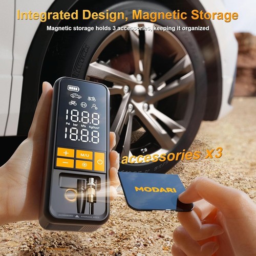 Fast & Efficient Tire Inflator with Magnetic Storage - Perfect for Cars and SUVs - Picture 6 of 9