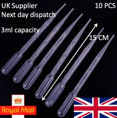 100 x 3 ml STERILE KUNSTSTOFFPIPETTEN 15 cm LANG PIPPETTE UK LIEFERANT KOSTENLOSER VERSAND