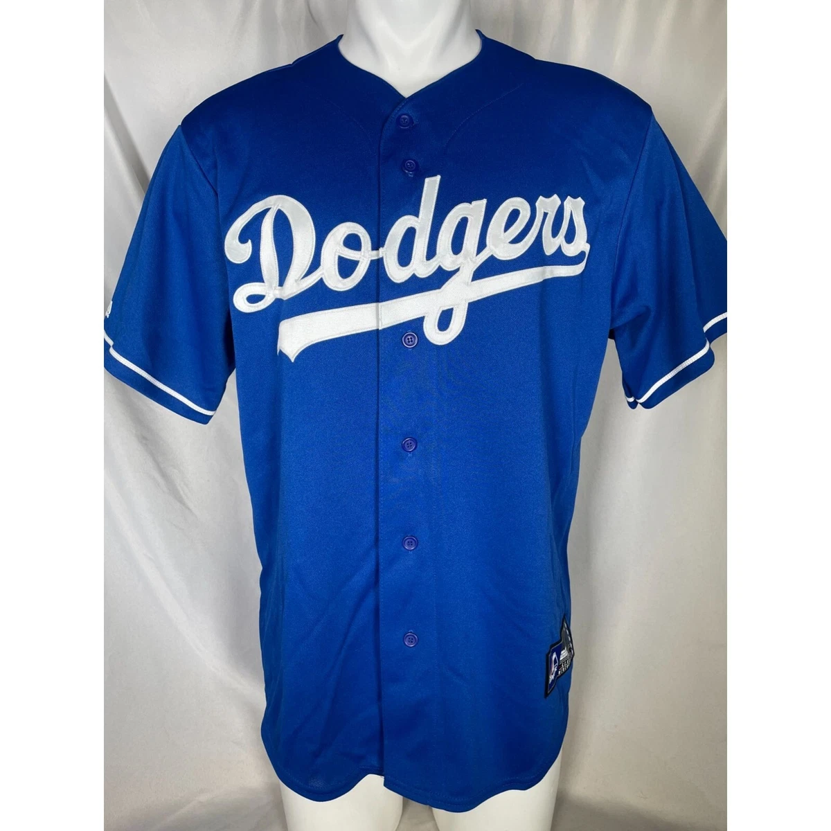 VTG Los Angeles Dodgers MLB Majestic Black Label Blue Jersey Men's LARGE