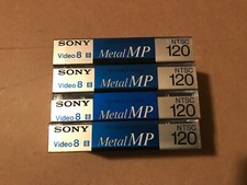 Set of 4 New Sealed Sony Metal MP NTSC 8mm 120 Video Tapes Made In Japan
