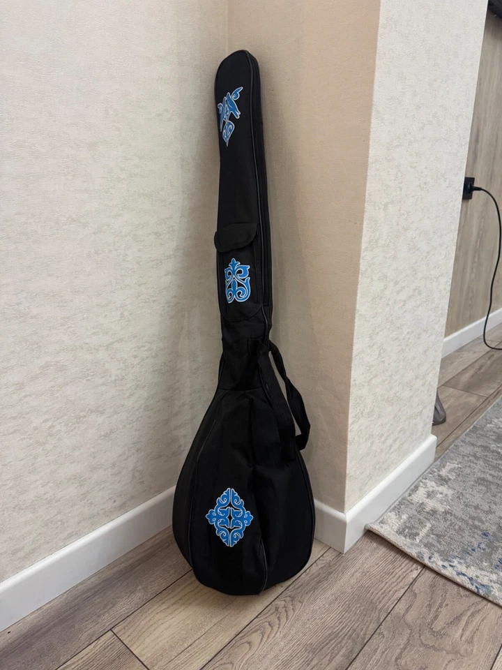 Traditional Kazakh Dombra Two-String Instrument with Ornate Design and Protectiv - Image 3 of 4