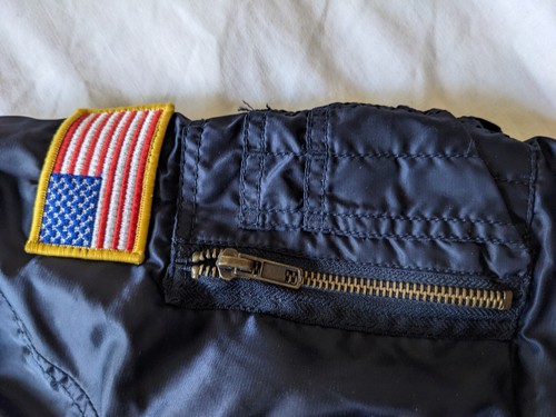 Alpha Industries NASA MA-1 Flyer's Bomber Jacket kid's youth size YS USA flag - Picture 13 of 17