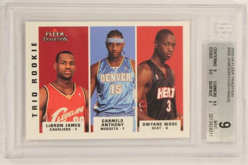 2003-04 Fleer Tradition #300 JAMES/ ANTHONY/ WADE Trio Rookie BGS 9 Mint
