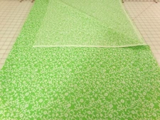 White Flower Vine Fabric on Light Green. BTY x 44. Possible BLEND. O24-1081