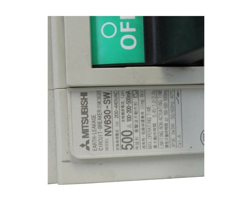 MITSUBISHI CIRCUIT BREAKER ADJUSTABLE 100-440 VAC 500mA NV630-SW - Picture 2 of 3