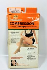 Compression Therapy Knee High Stockings 15-20 mmHg Closed Toe - Black Large