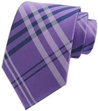 Men's Modern Tartan Checks Plaid Style Formal Ties Woven One Size Lilac Purple