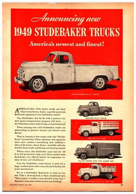 1949 Studebaker Trucks - Original Print Ad (8.5in x 12in) - Print Advertisement