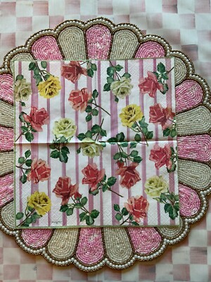 MacKenzie-Childs Garden Gala Cocktail Paper 1 Napkin for Decoupage