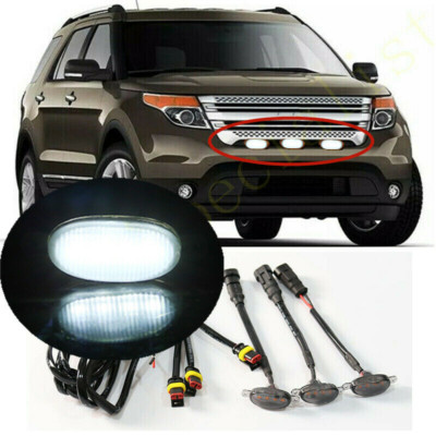 Smokey Front Grille White LED Light Raptor Style DRL For Ford Explorer ...