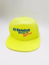 vintage 80s kendall motor oil racing neon yellow  snapback hat cap fresh prince 
