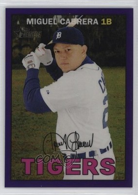 2016 Topps Heritage Hot Box Chrome Purple Refractor Miguel Cabrera #THC-478 6m1