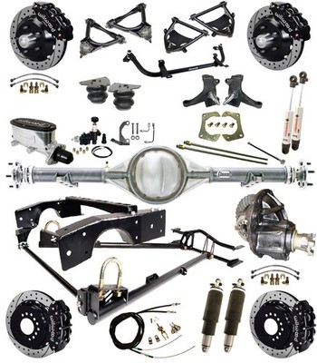 RIDETECH AIR RIDE KIT,CURRIE REAR END,WILWOOD BRAKES,13'' DRILLED,BLACK,63-70 C10