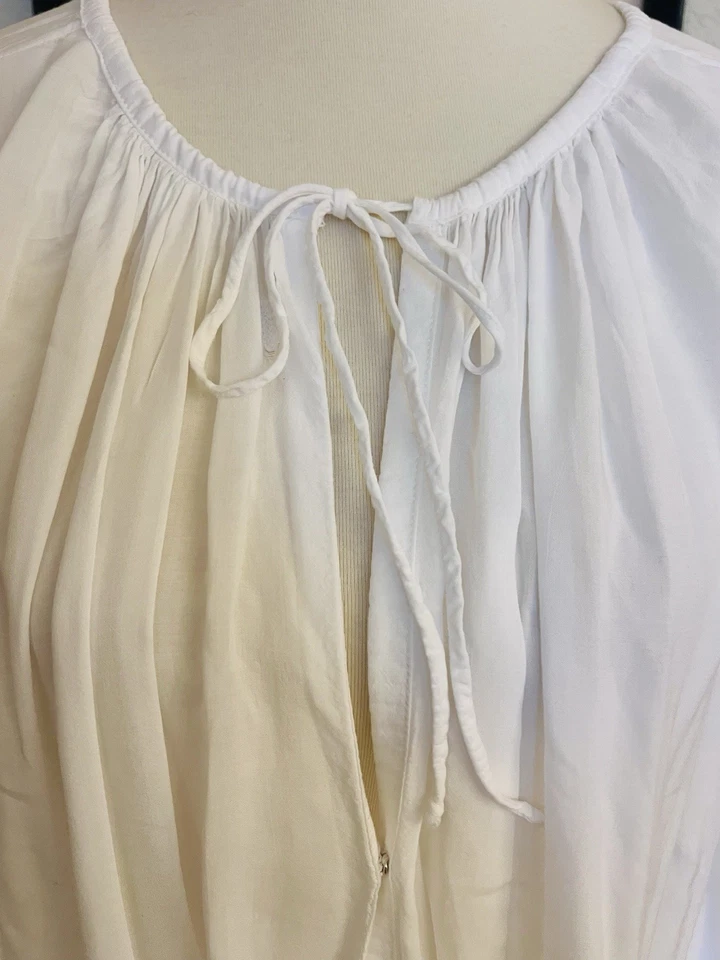 Raquel Allegra грязно белый поэт крестьянский топ богемное блузка размер 2 - Изображение 2 из 4