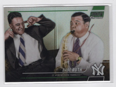 2022 Topps Stadium Club Chrome Babe Ruth #3 Yankees Green Refractor /99