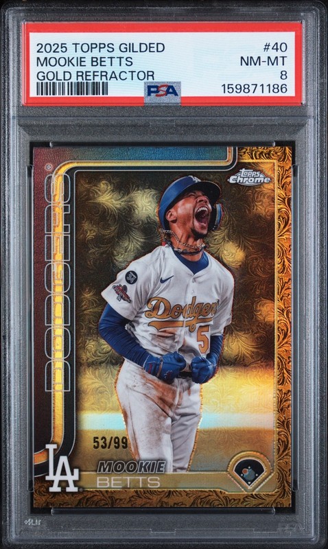2025 Topps Gilded Collection - Mookie Betts #40 /99 PSA 8