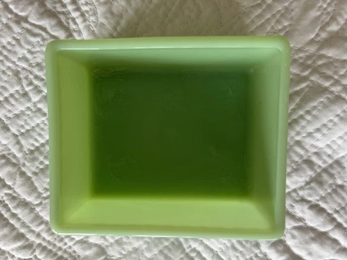 Jadeite Depression Era Refrigerator Glass Rectangle Dish