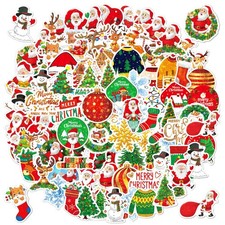 100PCS Christmas Children's Cartoon Santa Claus  Tree Waterproof Stickers