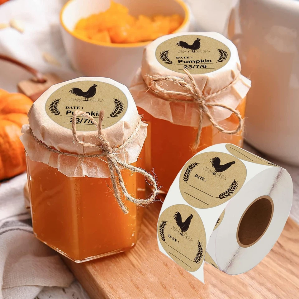 500 шт. круглых натуральных наклеек на фермерские куриные яйца наклейки для консервирования курицы 2 дюйма B... - Изображение 3 из 4