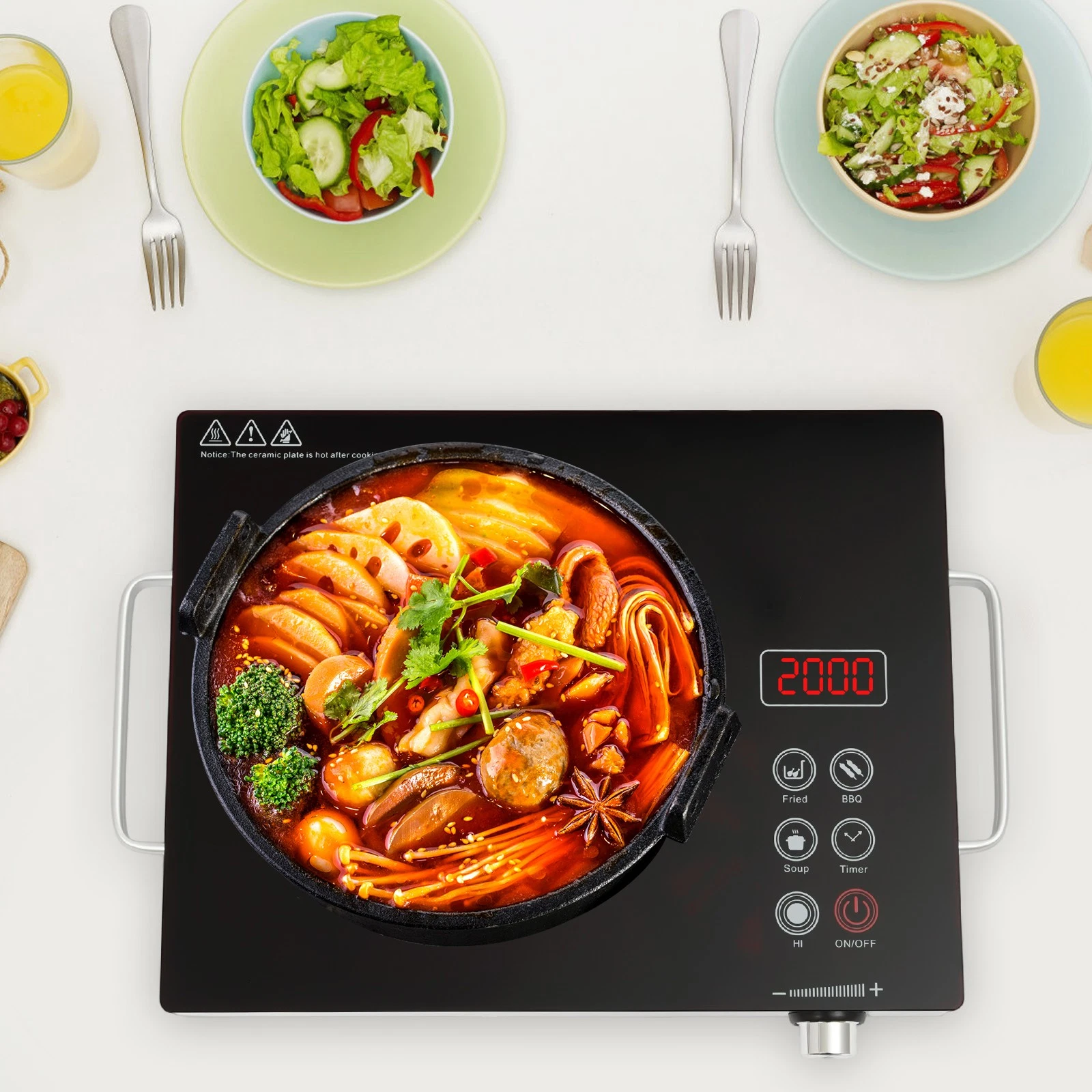 2000W Countertop Cooktop, 110V Electric Ceramic Stove, Electric Ceramic Hob New